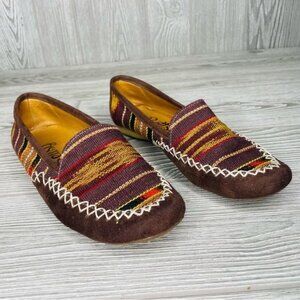 Bettsy brown woven flat moccasin style shoes size 38 / 8.5 fall flats shoes